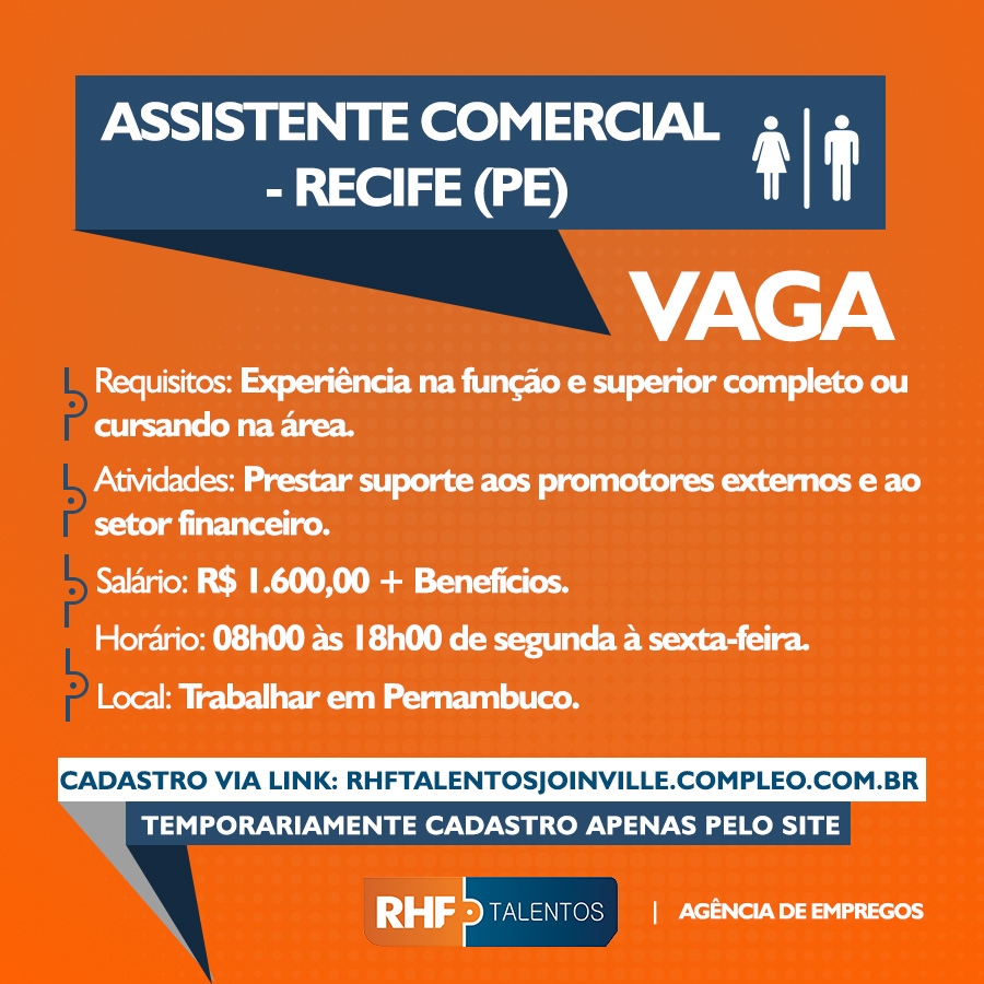 Assistente Comercial Recife Pe Empregos Pernambuco Seu Site De Empregos Em Pernambuco 